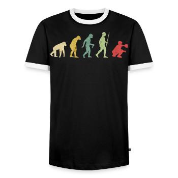 Baseball Fängerentwicklung - Männer Kontrast-T-Shirt - Schwarz/Weiß - Vorne - AI Model Female 172 light (172cm) & AI Model Male 178 light (178cm)
