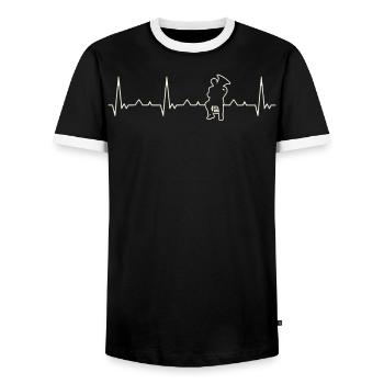 Tuba jugando hombre. Corazón. Amor. Ekg. - T-shirt contrasté Homme - noir/blanc - Devant - AI Model Female 172 light (172cm) & AI Model Male 178 light (178cm)