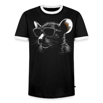 Ratten Sonnenbrille - Männer Kontrast-T-Shirt - Schwarz/Weiß - Vorne - AI Model Female 172 light (172cm) & AI Model Male 178 light (178cm)