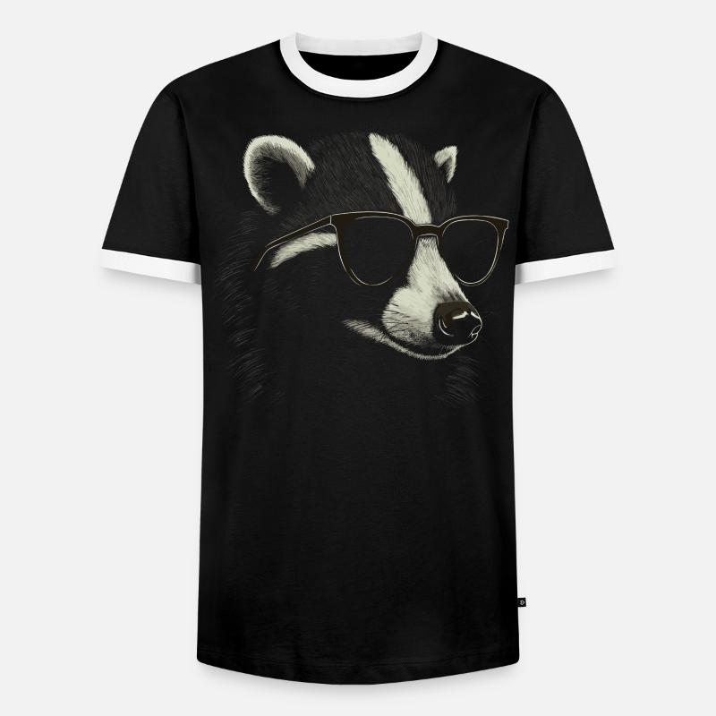 Dachs Sonnenbrille - Männer Kontrast-T-Shirt - Schwarz/Weiß