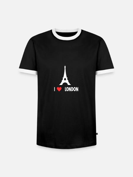 I love london - Men's Ringer Shirt - black/white