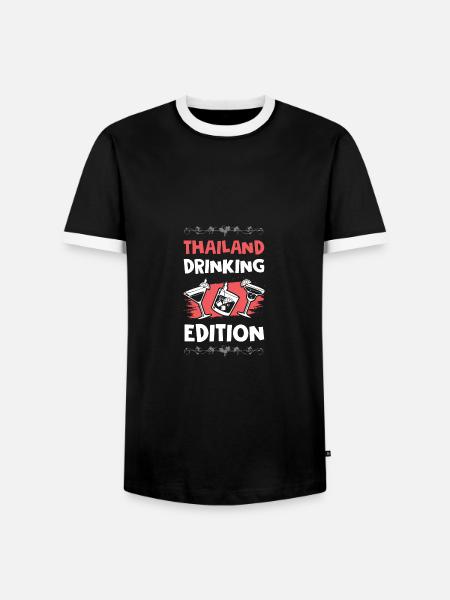 Thailand Drinking Edition - Männer Kontrast-T-Shirt - Schwarz/Weiß