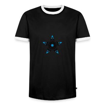 stern tribal - Männer Kontrast-T-Shirt - Schwarz/Weiß - Vorne - AI Model Female 172 light (172cm) & AI Model Male 178 light (178cm)