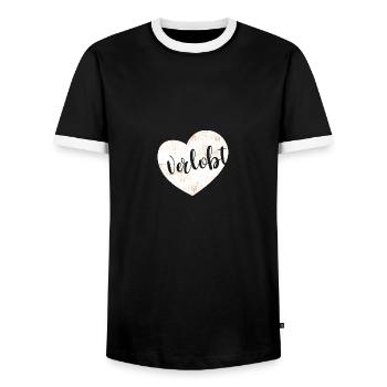 Verlobt - Männer Kontrast-T-Shirt - Schwarz/Weiß - Vorne - AI Model Female 172 light (172cm) & AI Model Male 178 light (178cm)