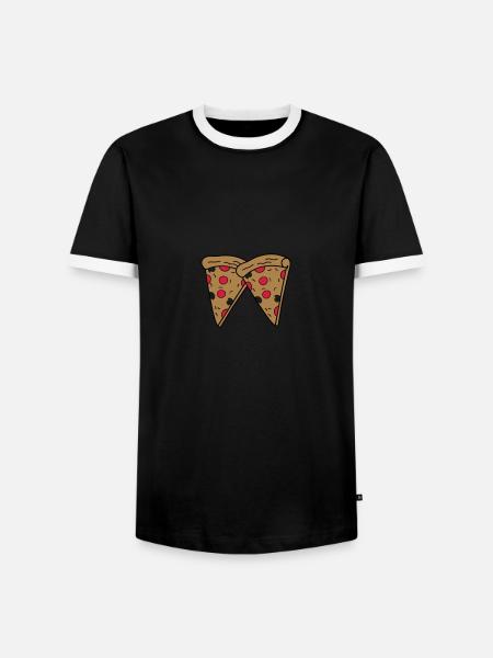 pizza 2 - T-shirt contrasté Homme - noir/blanc