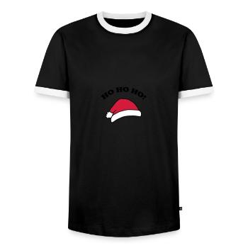 Ho ho ho - T-shirt contrasté Homme - noir/blanc - Devant - AI Model Female 172 light (172cm) & AI Model Male 178 light (178cm)