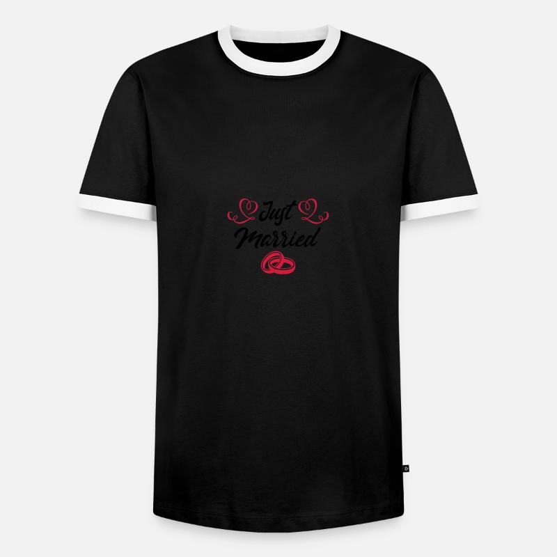 just married ringe - Männer Kontrast-T-Shirt - Schwarz/Weiß