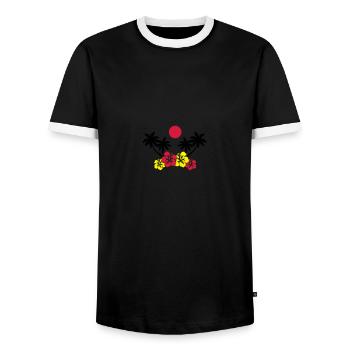 île - T-shirt contrasté Homme - noir/blanc - Devant - AI Model Female 172 light (172cm) & AI Model Male 178 light (178cm)