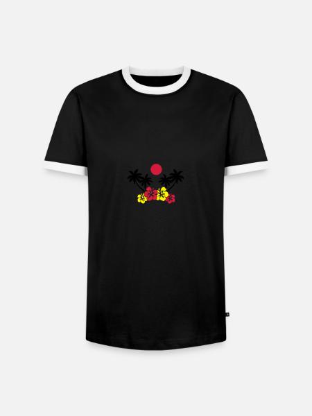 island - Men's Ringer Shirt - black/white