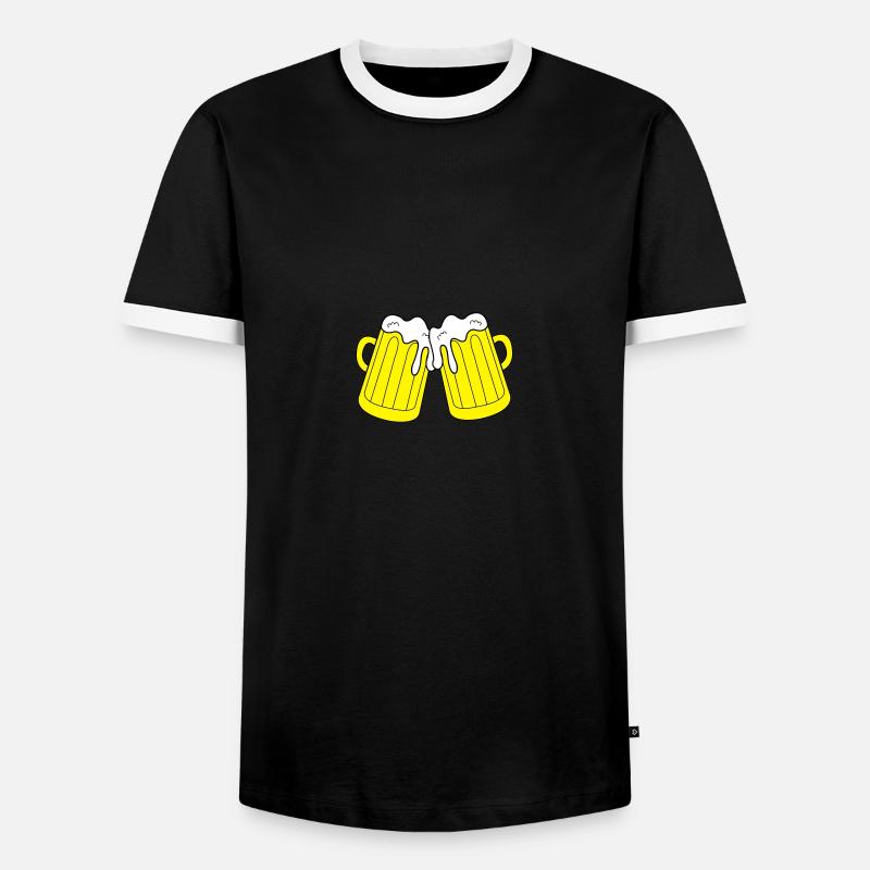 beer glasses - Men's Ringer Shirt - black/white