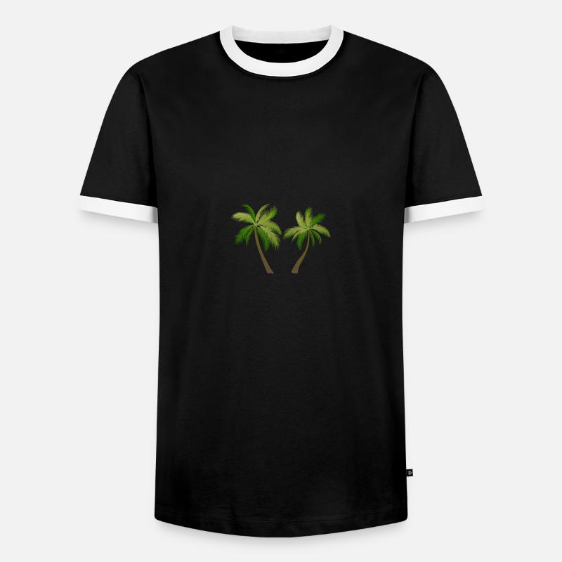 Palme Palmenbaum 2305 S - Männer Kontrast-T-Shirt - Schwarz/Weiß