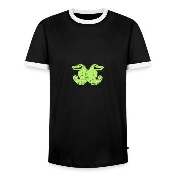 strong crocodiles 2 - Männer Kontrast-T-Shirt - Schwarz/Weiß - Vorne - AI Model Female 172 light (172cm) & AI Model Male 178 light (178cm)