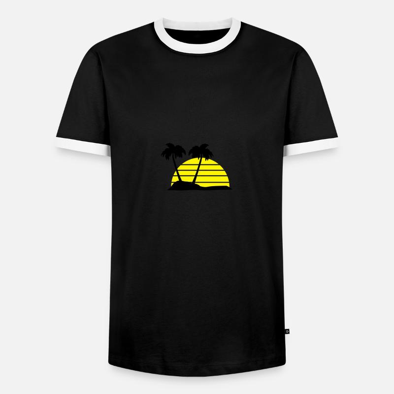palmen - Männer Kontrast-T-Shirt - Schwarz/Weiß