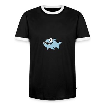 piranha 02 - T-shirt contrasté Homme - noir/blanc - Devant - AI Model Female 172 light (172cm) & AI Model Male 178 light (178cm)