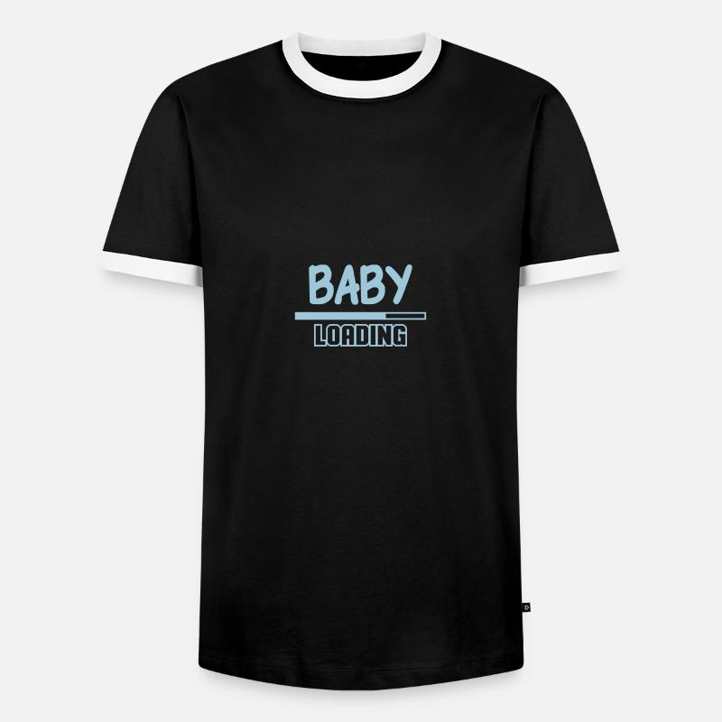 baby loading - Men's Ringer Shirt - black/white