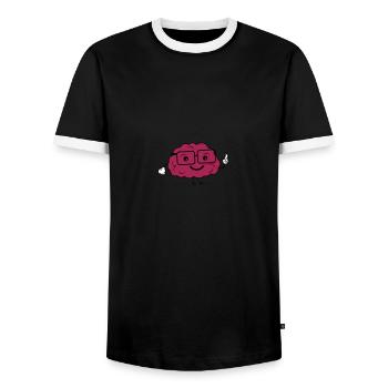 cerveau intelligent - T-shirt contrasté Homme - noir/blanc - Devant - AI Model Female 172 light (172cm) & AI Model Male 178 light (178cm)