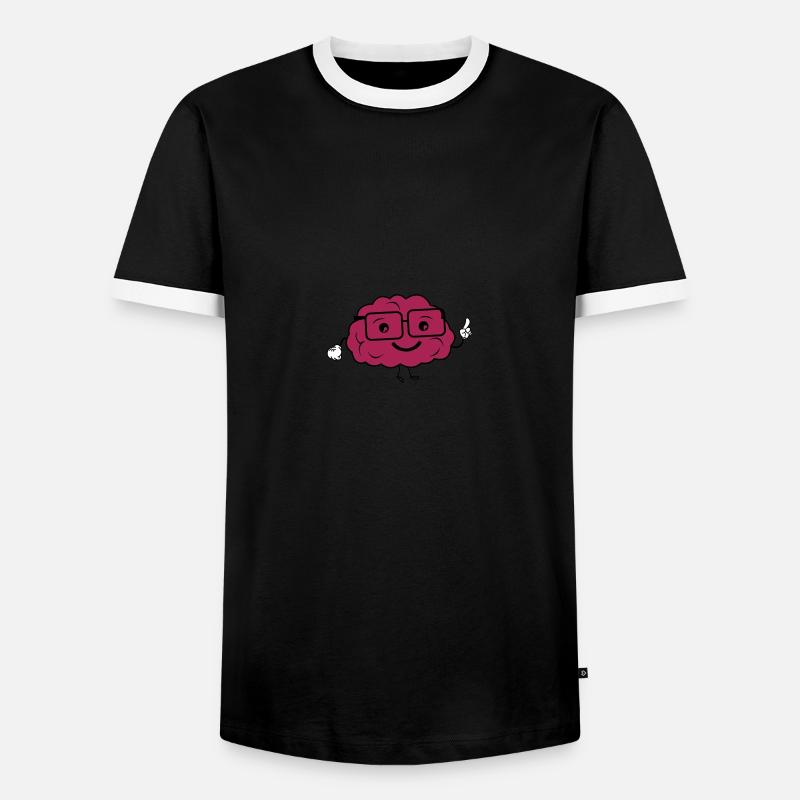 smart brain - Men's Ringer Shirt - black/white
