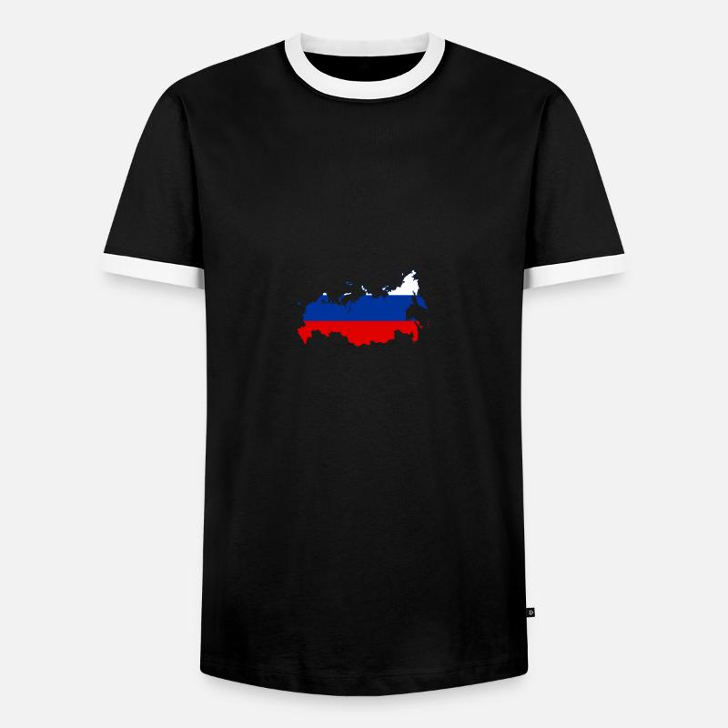 Russie Russie Poutine - T-shirt contrasté Homme - noir/blanc