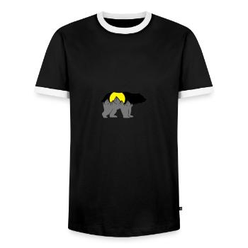 bear mountains - Men's Ringer Shirt - black/white - Front - AI Model Female 172 light (172cm) & AI Model Male 178 light (178cm)