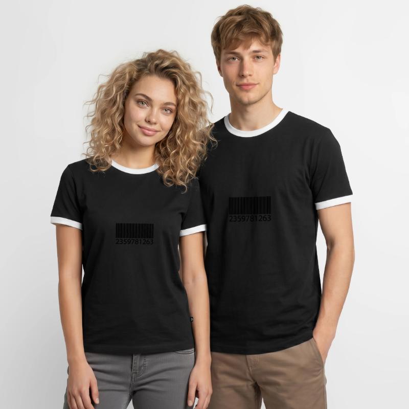 EAN code barcode Männer Kontrast-T-Shirt