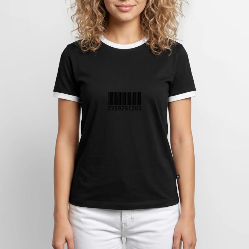 EAN code barcode Männer Kontrast-T-Shirt