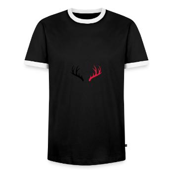 bois 2 - T-shirt contrasté Homme - noir/blanc - Devant - AI Model Female 172 light (172cm) & AI Model Male 178 light (178cm)