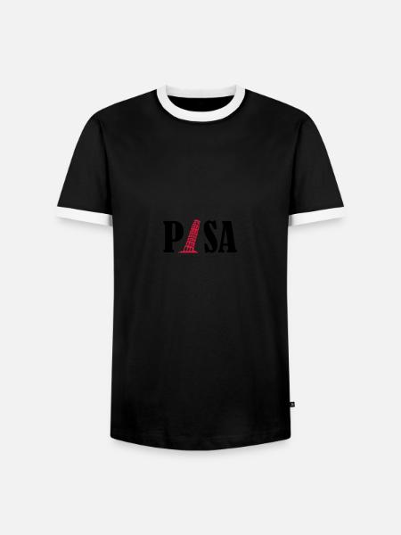 pisa 02 - Men's Ringer Shirt - black/white