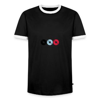 enregistrements 02 - T-shirt contrasté Homme - noir/blanc - Devant - AI Model Female 172 light (172cm) & AI Model Male 178 light (178cm)