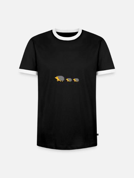 igel family - Männer Kontrast-T-Shirt - Schwarz/Weiß
