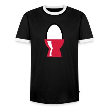Egg - Men's Ringer Shirt - black/white - Front - AI Model Female 172 light (172cm) & AI Model Male 178 light (178cm)