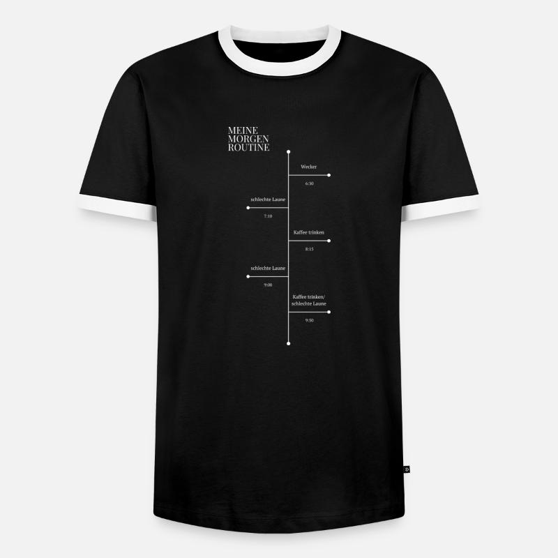 Morgenroutine Morgenmuffel - Männer Kontrast-T-Shirt - Schwarz/Weiß