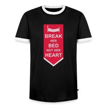 break her bed Zitat - Männer Kontrast-T-Shirt - Schwarz/Weiß - Vorne - AI Model Female 172 light (172cm) & AI Model Male 178 light (178cm)