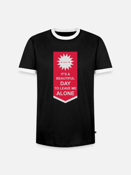 leave me alone day - Men's Ringer Shirt - black/white
