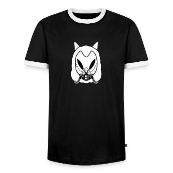 Immortan Ekuroeil - Men's Ringer Shirt - black/white - Front - AI Model Female 172 light (172cm) & AI Model Male 178 light (178cm)