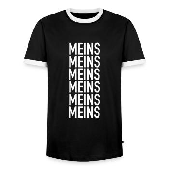 Meins - Männer Kontrast-T-Shirt - Schwarz/Weiß - Vorne - AI Model Female 172 light (172cm) & AI Model Male 178 light (178cm)