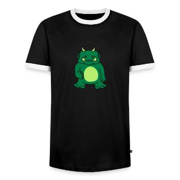 mignon oger doux Ork troll monstre bizarre drôle p - T-shirt contrasté Homme - noir/blanc - Devant - AI Model Female 172 light (172cm) & AI Model Male 178 light (178cm)