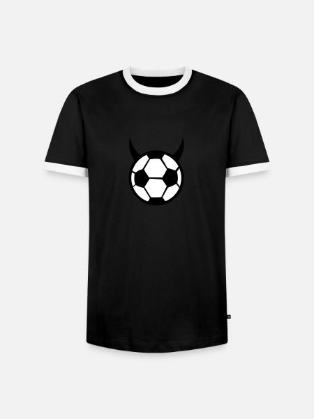 fussball - fußball teufel - Männer Kontrast-T-Shirt - Schwarz/Weiß