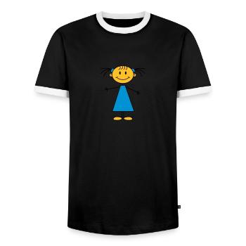 girl - Männer Kontrast-T-Shirt - Schwarz/Weiß - Vorne - AI Model Female 172 light (172cm) & AI Model Male 178 light (178cm)