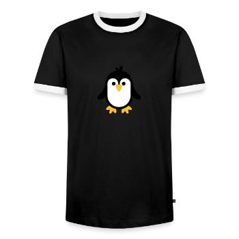 Manchot - T-shirt contrasté Homme - noir/blanc - Devant - AI Model Female 172 light (172cm) & AI Model Male 178 light (178cm)