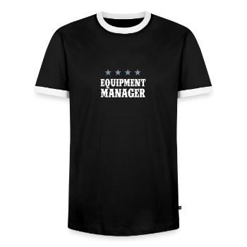 Equipment Manager - 4 Stars - 2c - Männer Kontrast-T-Shirt - Schwarz/Weiß - Vorne - AI Model Female 172 light (172cm) & AI Model Male 178 light (178cm)