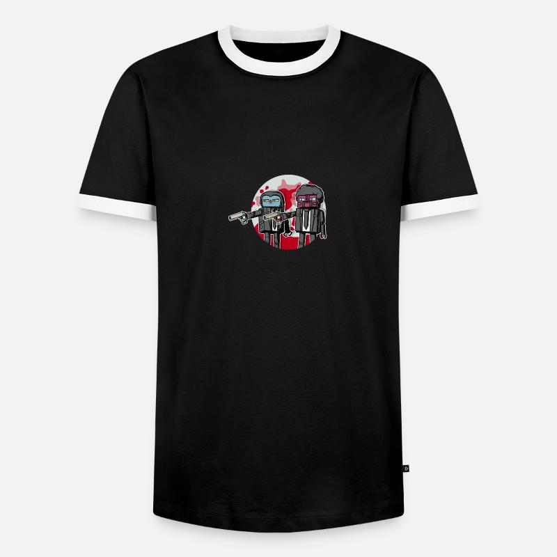 BadAss Robots - Men's Ringer Shirt - black/white