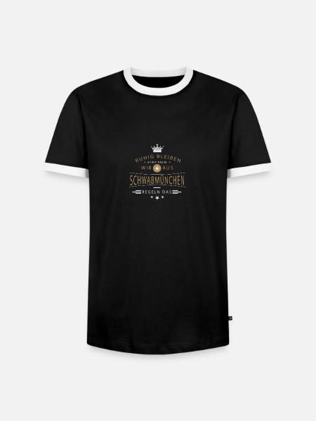 Schwabmünchen Stadt - Männer Kontrast-T-Shirt - Schwarz/Weiß