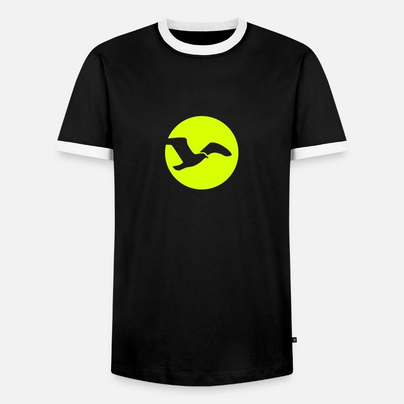Möwe - Männer Kontrast-T-Shirt - Schwarz/Weiß