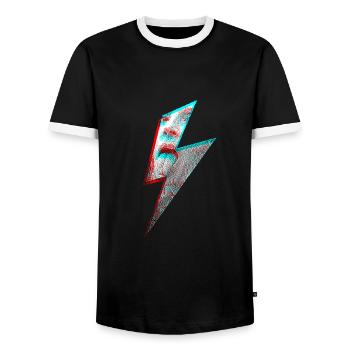 Rebellen-Blitz-Lecken - Männer Kontrast-T-Shirt - Schwarz/Weiß - Vorne - AI Model Female 172 light (172cm) & AI Model Male 178 light (178cm)