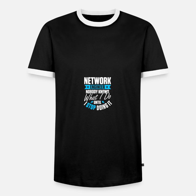 Computer-Netzwerktechnik Netzwerkingenieur - Männer Kontrast-T-Shirt - Schwarz/Weiß