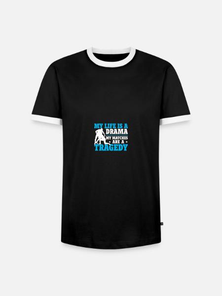 Wrestling Ringer - Männer Kontrast-T-Shirt - Schwarz/Weiß