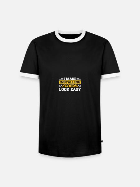 Fußbodenverlegung Fußbodenverleger Bauunternehmer - Männer Kontrast-T-Shirt - Schwarz/Weiß