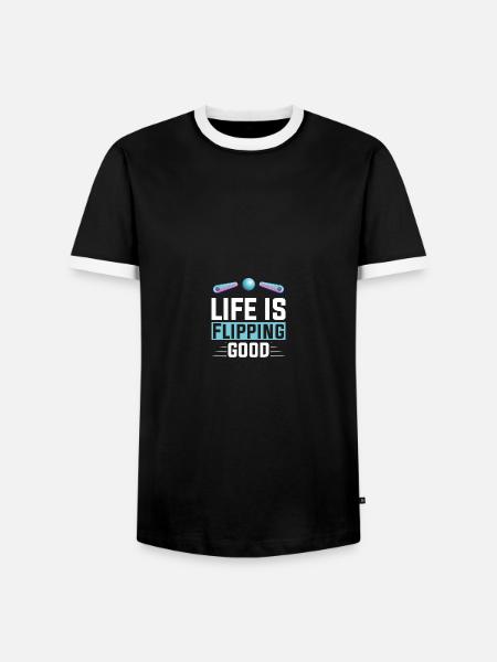 Flipper Spieler Flipper - Männer Kontrast-T-Shirt - Schwarz/Weiß