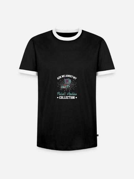 Flipper Spieler Flipper - Männer Kontrast-T-Shirt - Schwarz/Weiß