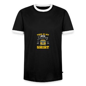 Busfahrer Schulbusfahrer - Männer Kontrast-T-Shirt - Schwarz/Weiß - Vorne - AI Model Female 172 light (172cm) & AI Model Male 178 light (178cm)